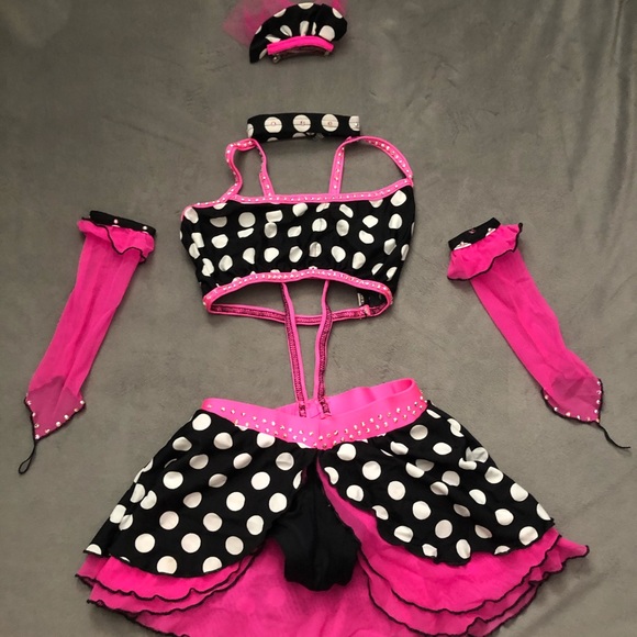 Other - Polka Dot  Handmade Dance Costume With Rhinestones